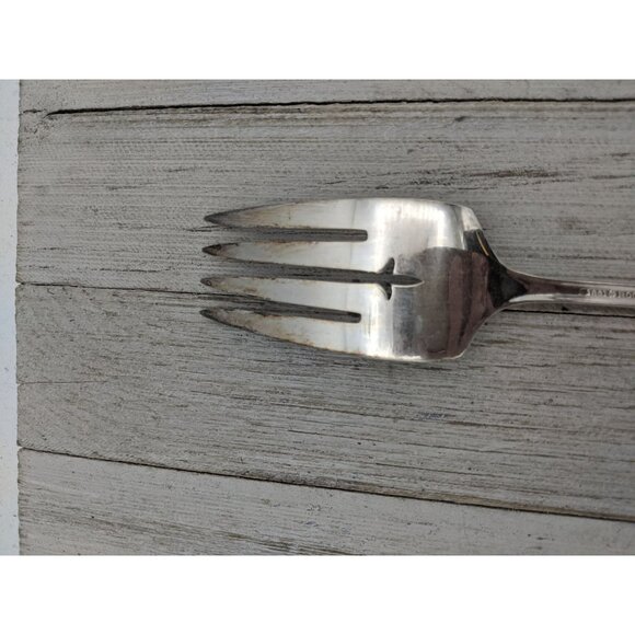 Vintage 1881 Rogers Proposal Silverplate Flatware Cold Meat Fork Serving - Picture 7 of 7